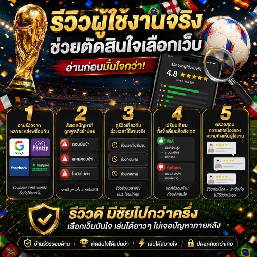รีวิวผู้ใช้งานจริง ช่วยตัดสินใจเลือกเว็บ